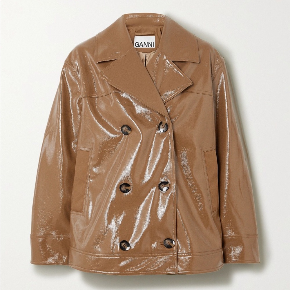 Designer GANNI camel Leather jacket